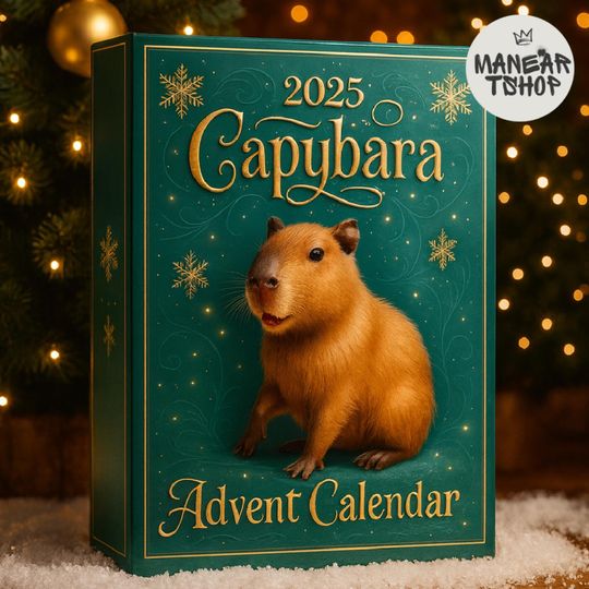 Discover 2D acrylic Capybara Advent Calendar 2025, Surprise Capybara Box, Christmas Blind Box, Xmas gift, 24 Christmas Figurines, Capybara Christmas