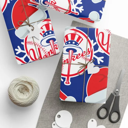 Discover New York Yankees Gift Wrapping Paper, Baseball Team Holiday