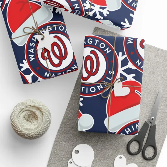 Discover Washington Nationals Gift Wrapping Paper, Baseball Team Holiday