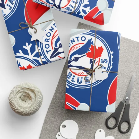 Discover Toronto Blue Jays Gift Wrapping Paper, Baseball Team Holiday