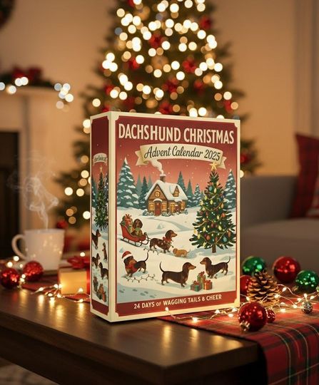 Discover Dachshund Advent Calendar 2025, Dachshund Christmas Calendar Box, Calendar With Acrylic Christmas Ornaments, Christmas Countdown Calendar