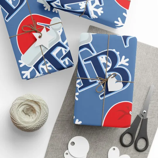 Discover Tampa Bay Rays Gift Wrapping Paper, Baseball Team Holiday