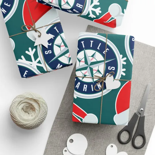 Discover Seattle Mariners Gift Wrapping Paper, Baseball Team Holiday
