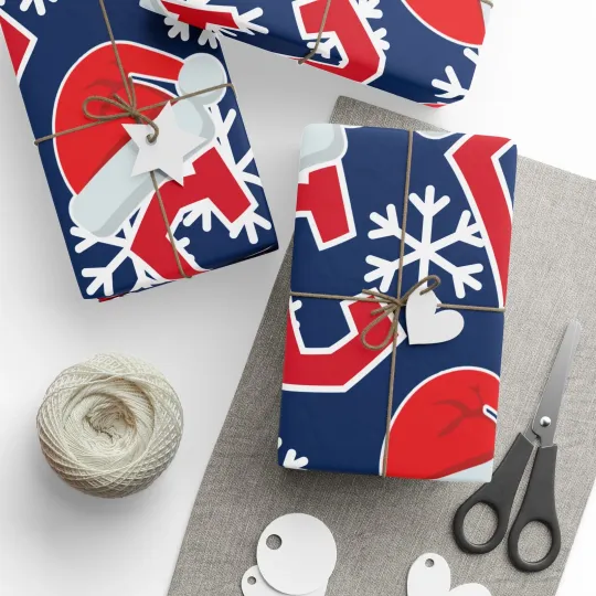 Discover Cleveland Guardians Wrapping Papers, Christmas Gift Wrap, Baseball Team Holiday