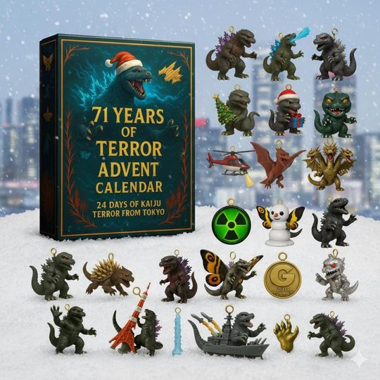 Kaiju Monster Advent Calendar 2025 Limited Edition 24 Acrylic Ornaments Box, Tokyo Creature Christmas Countdown Gift for Collectors