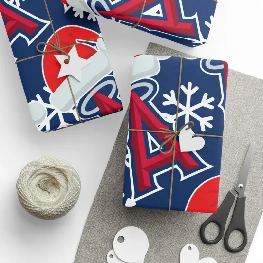 Discover Los Angeles Angels Wrapping Papers, Christmas Gift Wrap, Baseball Team Holiday