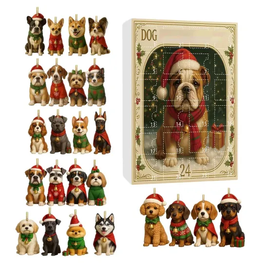 Discover 2025 Dog Advent Calendar Blind Box With 24 Unique Acrylic Puppy Ornaments