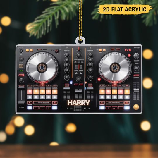 Discover Personalized DJ Ornament  Custom Name Acrylic DJ Controller Gift for Music Lovers, DJs, or Producers  Christmas Tree Decoration