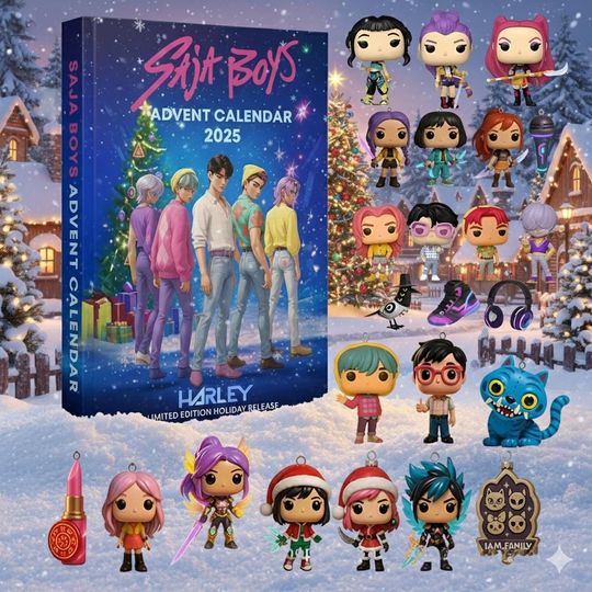 Discover Christmas Advent Calendar 2025, K-Pop Saja Boys Christmas Countdown Calendars, 24 Days of Xmas Surprises, with 24 Collectible for Kids Gift