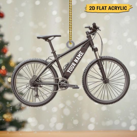 Discover Custom MTB Ornament  Flat Acrylic Mountain Bike with Name  Gift for Biker, Rider, or Outdoor Adventurer  Holiday Keepsake