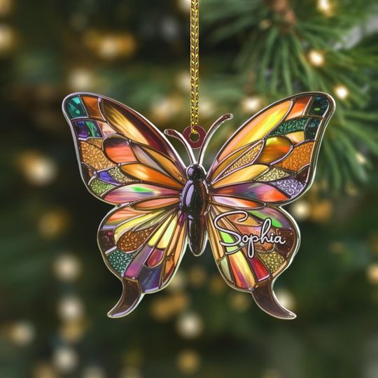 Discover Butterfly Memorial Ornament  Custom Name  Christmas Keepsake Gift for Women, Friends, Grief Support or In Memory of Loved Ones