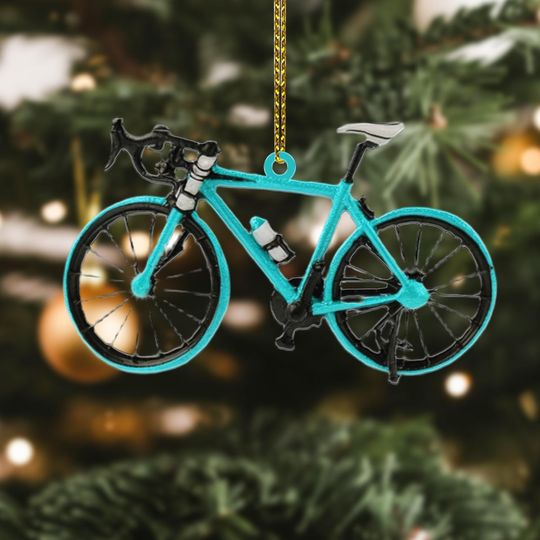 Discover Bicycle Christmas Ornament, Personalized Acrylic Cycling Decor, Custom Color Gift for Cyclist or Bike Lover, Gift for Athlete
