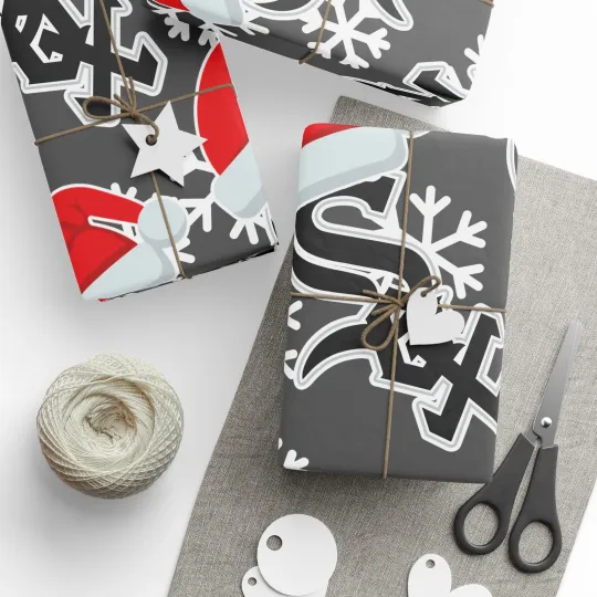 Chicago White Sox Wrapping Papers, Christmas Gift Wrap, Baseball Team Holiday