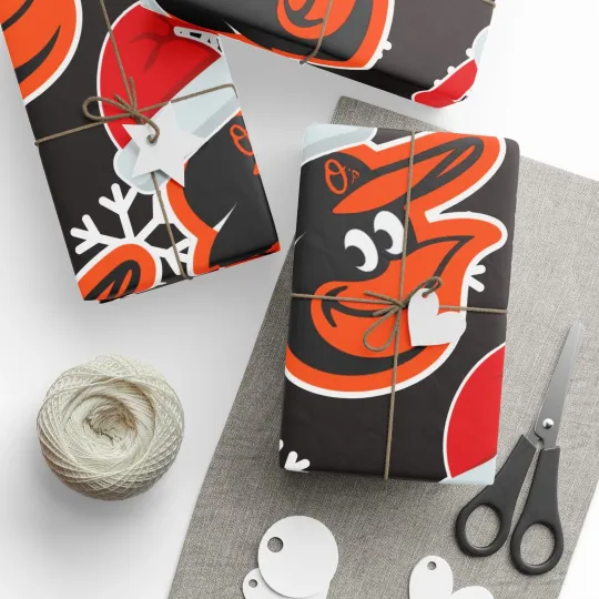 Discover Baltimore Orioles Wrapping Papers, Christmas Gift Wrap, Baseball Team Holiday