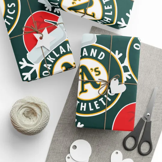 Discover Athletics Oakland Wrapping Papers, Christmas Gift Wrap, Baseball Team Holiday