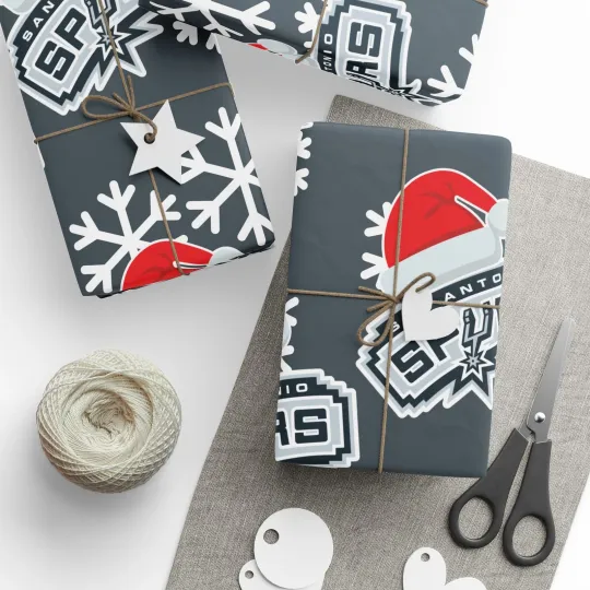 San Antonio Spurs Gift Wrapping Paper for Holiday Christmas Basketball
