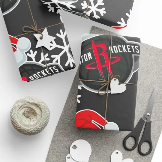 Discover Huston Rockets Gift Wrapping Paper for Holiday Christmas Basketball