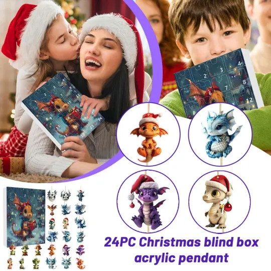 Discover Christmas Countdown Dragon Advent Calendar 24 Days of Festive 2D Blind Boxes