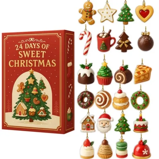 Discover Countdown Christmas Gingerbread Man Sweet Advent Calendar 24 Days 2D Blind Boxes