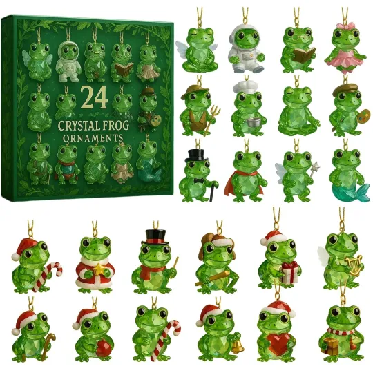 Discover Christmas Countdown Crystal Frog Advent Calendar 24 Days 2D Blind Box Kid Gift