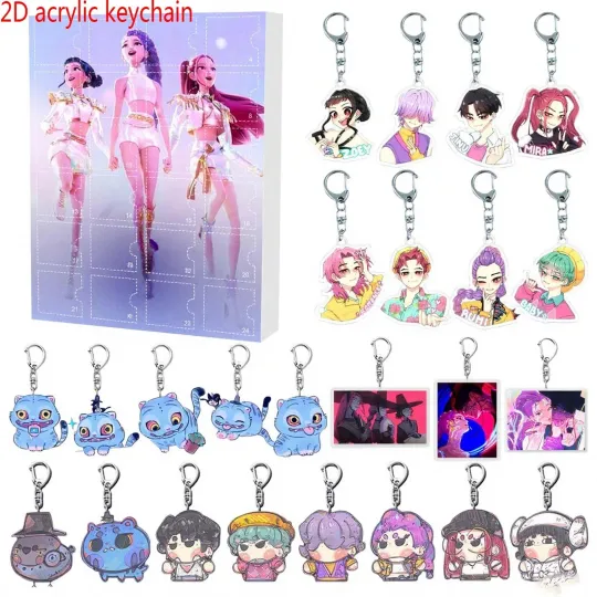 Discover Kpop Demon Hunters Calendar 2025 Advent Calendar Halloween 24 Keychain Countdown