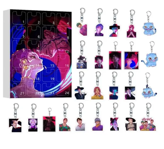 Discover Kpop Demon Hunters Calendar 2025 Advent Mystery Blind Keychain Countdown New