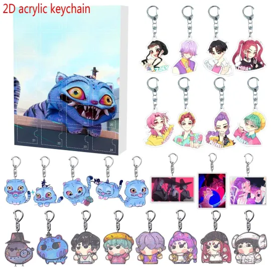 Discover Kpop Demon Hunters Advent Calendar Halloween 24 Keychain Countdown Calendar 2025