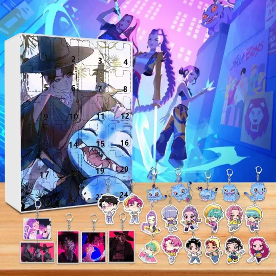 Discover Kpop Demon Hunters Advent Jinu Calendar Halloween Surprise 24 Keychain Toy 2025