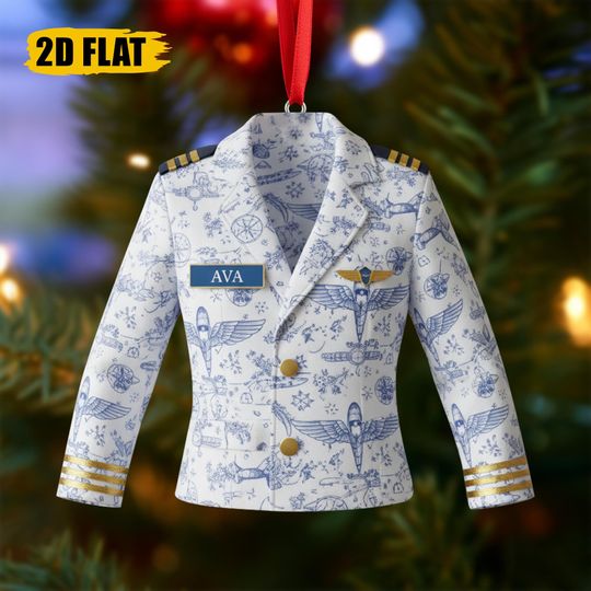 Discover Personalized Pilot Uniform Ornament, Christmas Tree Decoration Gift for Airline Captain Aviation Lover Holiday
