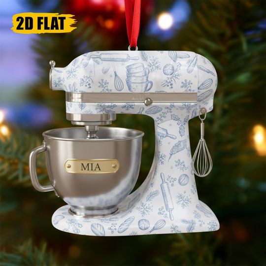 Discover Personalized Mixer Ornament, Baking Xmas Tree Gift, Kitchen Christmas Decor for Baker or Dessert Lover