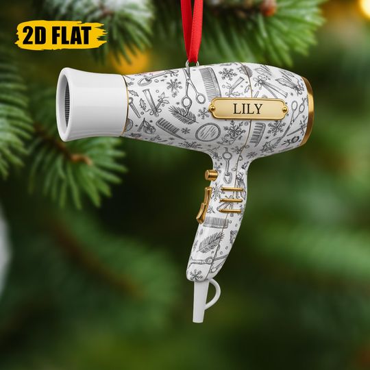 Discover Custom Hair Dryer Ornament, Hair Stylist Christmas Ornament, Salon Decor, Hairstylist, Gift for Women