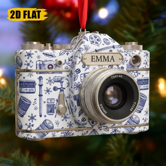 Discover Personalized Camera Ornament, Photographer Christmas Tree Decoration, Gift for Photography Lover Holiday