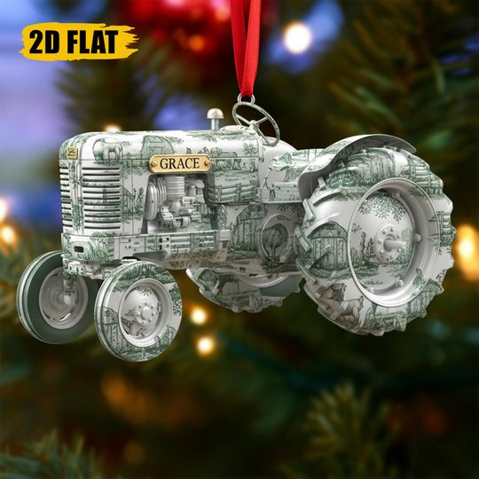 Discover Personalized Tractor Ornament, Farm Xmas Tree Gift, Country Christmas Decor for Farmer, Rancher or Tractor Lover