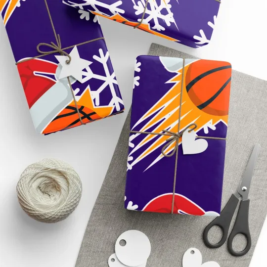 Discover Phoenix Suns Gift Wrapping Paper for Holidays, Christmas Basketball