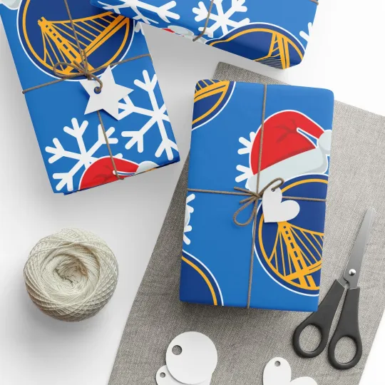 Golden State Warriors Gift Wrapping Paper for Holiday Christmas