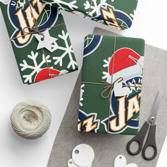 Utah Jazz Gift Wrapping Paper for Holidays, Christmas Basketball