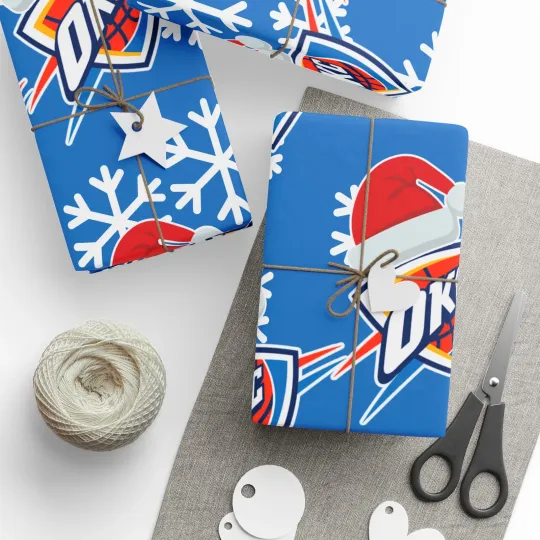 Oklahoma City Thunder Gift Wrapping Paper for Holidays Christmas