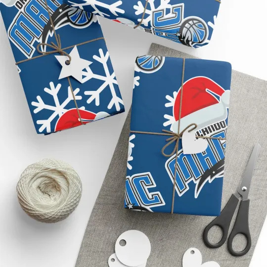 Discover Orlando Magic Gift Wrapping Paper for Holidays, Christmas Basketball