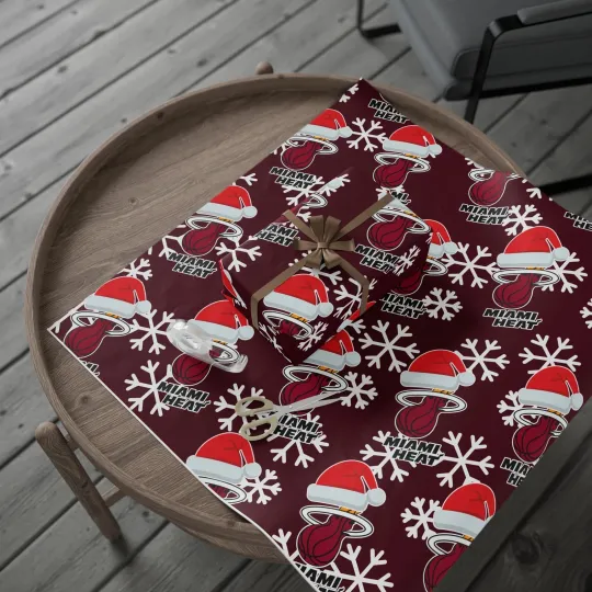 Discover Miami Heat Gift Wrapping Paper for Holidays, Christmas Basketball