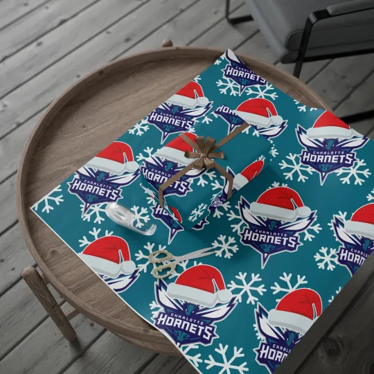 Discover Charlotte Hornets Gift Wrapping Paper for Holidays Christmas Basketball