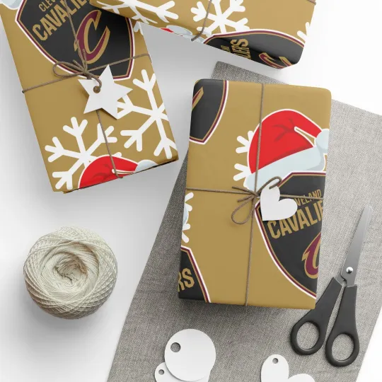 Discover Cleveland Cavaliers Gift Wrapping Paper, Holidays Christmas Basketball
