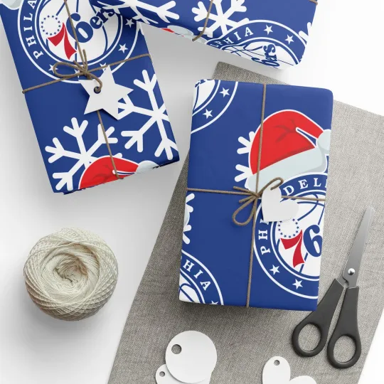 Discover Philidilphia 76ers Gift Wrap for Holiday Christmas Basketball Wrapping Paper