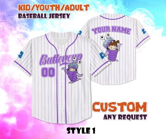 Discover CUSTOM Disney Monster Inc James Boo Baseball Jersey, Disney Halloween Baseball, Personalized Boo Halloween Jersey Shirt, Birthday Gifts
