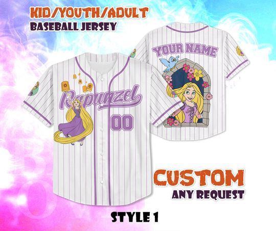 Discover CUSTOM Rapunzel Baseball Jersey, Disney Tangled Rapunzel Baseball Jersey, Personalized Rapunzel Baseball Jersey, Disney Gift for Fans