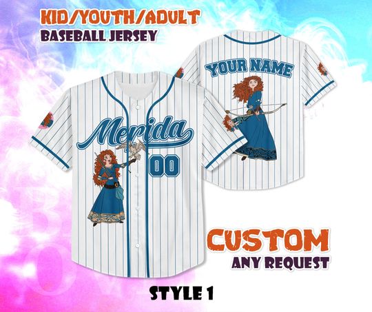 Discover CUSTOM Merida Baseball Jersey, Disney Brave Movie T-Shirt, Personalized Merida Baseball Jersey, Disney Princess Jersey Shirt, Birthday Gifts