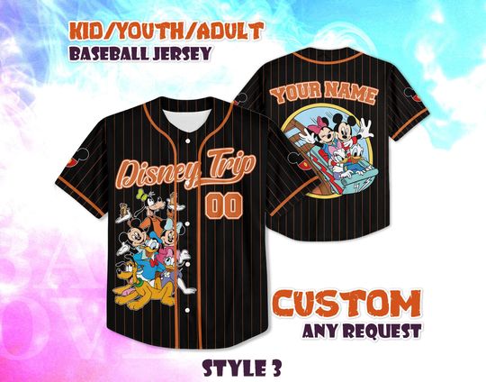 Discover CUSTOM Disneyland Trip Baseball Jersey, Disneyland Baseball Shirt, Mickey And Friends Team Jersey Shirt, Magic Kingdom Shirt