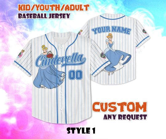Discover CUSTOM Cinde Baseball Jersey, Personalized Cinde Baseball Jersey, Disney Princess Jersey Shirt, Birthday Gifts