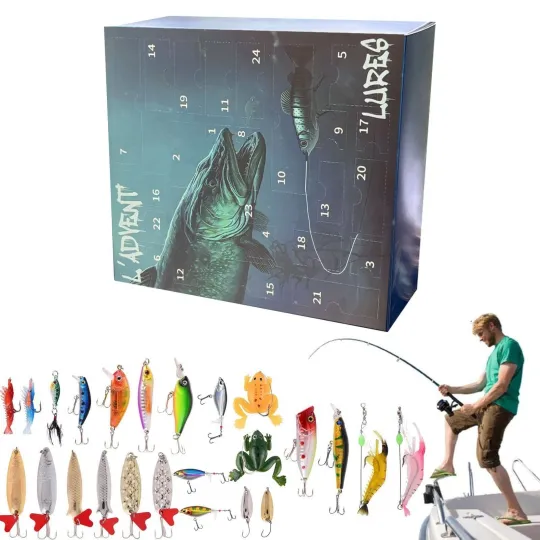 Discover 2025 Christmas Fishing Blind Box, Advent Fishing Calendar For Adults 24PCS US