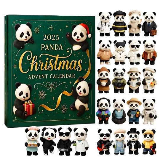 Discover Christmas Countdown Panda Advent Calendar 24 Days of Festive 2D Blind Box Gifts