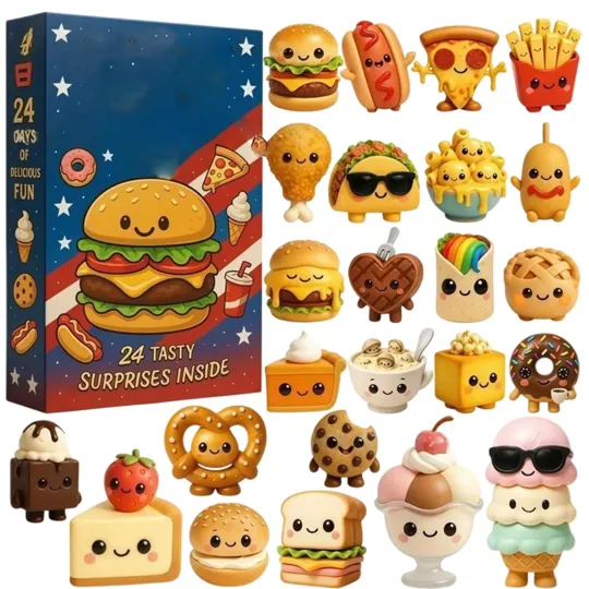 Discover Christmas Countdown Tasty Food Advent Calendar 24 Days 2D Blind Box Kids Gifts